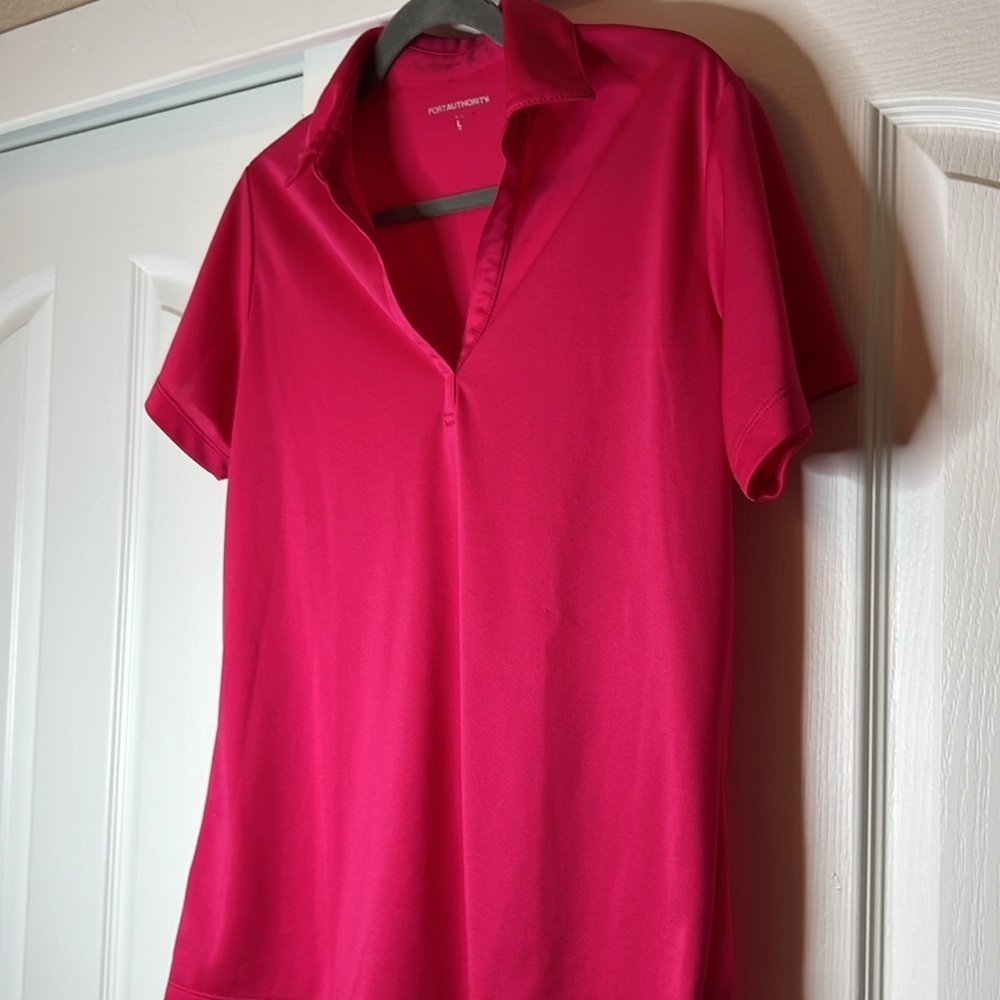 Women's Port Authority Golf - Tennis V-Neck Polo Shirt - Size Large - Pink - Picture 3 of 6